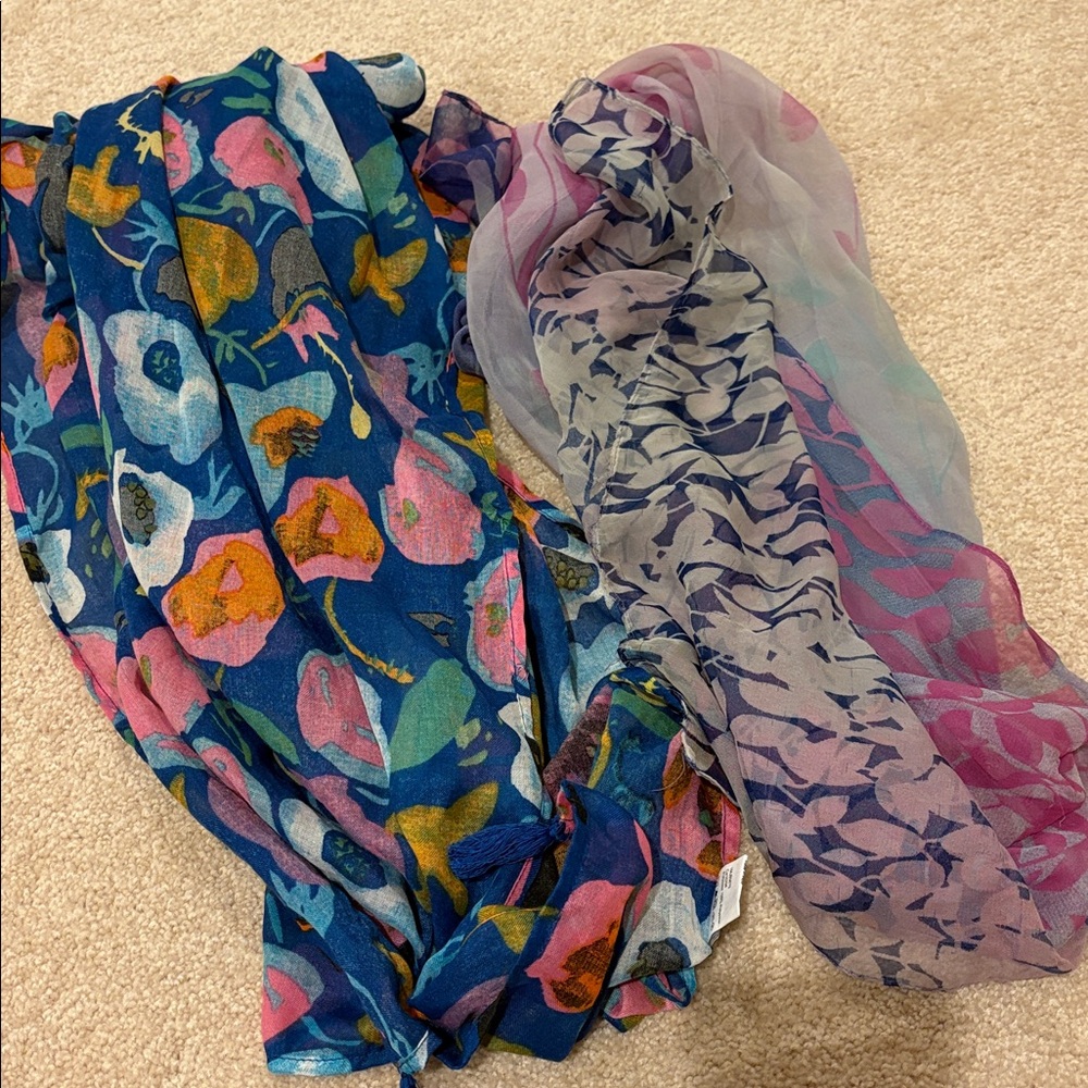 Floral and Abstract Patterned Scarves